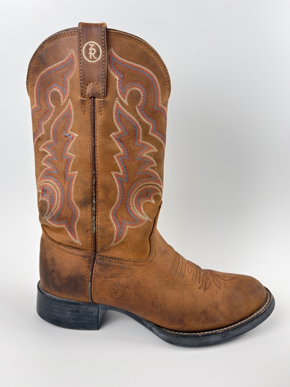 Tony Lama Boots Leather Brown Western Cowgirl - Picture 3 of 12